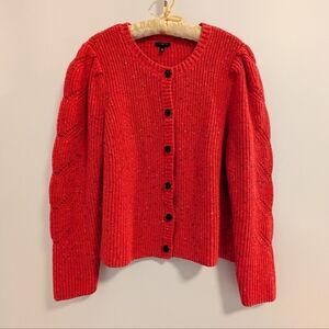 Talbots Coral Pink Cable Knit Cardigan